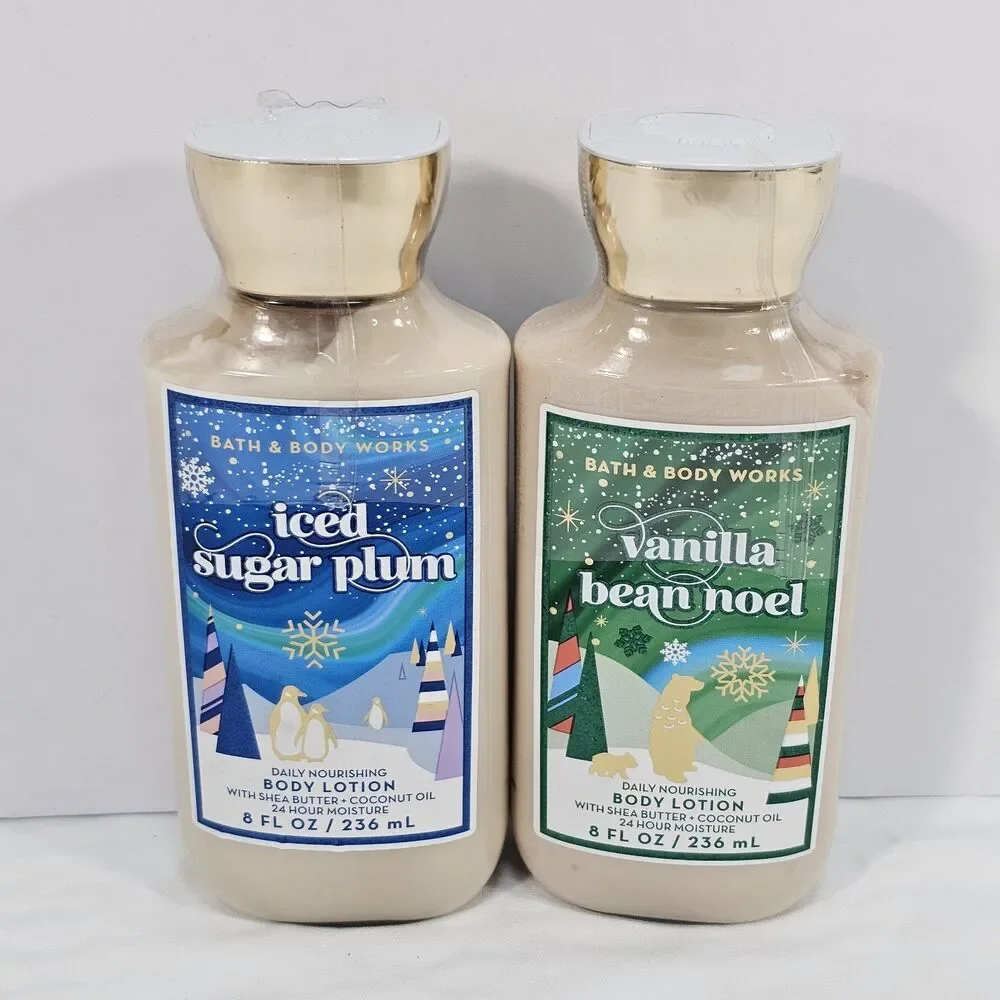 Bath & Body Works Holiday Body Lotions Duo: Iced Sugar Plum & Vanilla Bean Noel